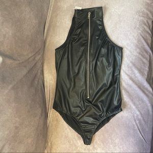 Frederick’s of Hollywood High Neck Bodysuit (Black, L/XL)